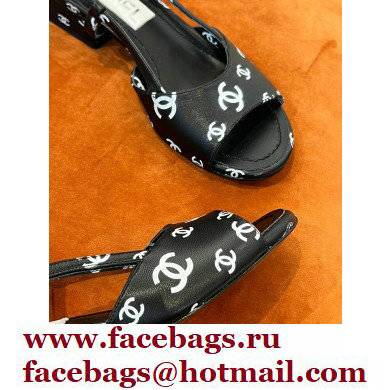 Chanel Printed Lambskin Sandals G38976 black 2022