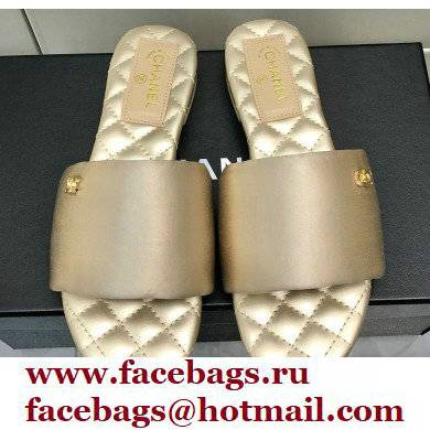 Chanel Satin Mules G38858 Beige 2022 - Click Image to Close