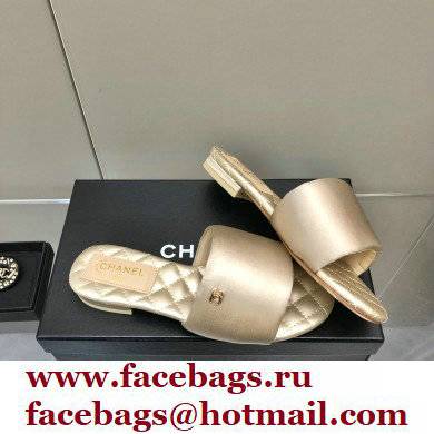 Chanel Satin Mules G38858 Beige 2022 - Click Image to Close