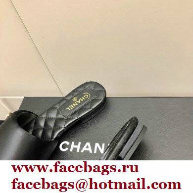 Chanel Satin Mules G38858 Black 2022 - Click Image to Close