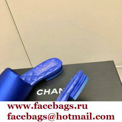 Chanel Satin Mules G38858 Blue 2022 - Click Image to Close