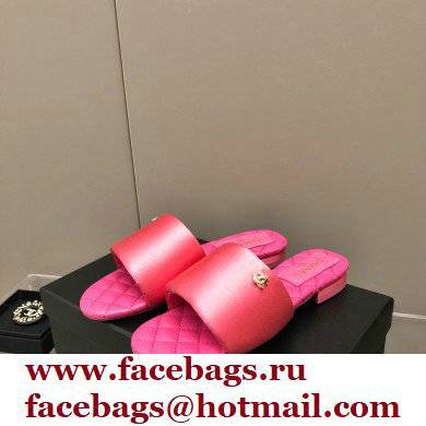 Chanel Satin Mules G38858 Pink 2022 - Click Image to Close