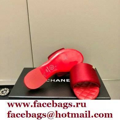 Chanel Satin Mules G38858 Red 2022