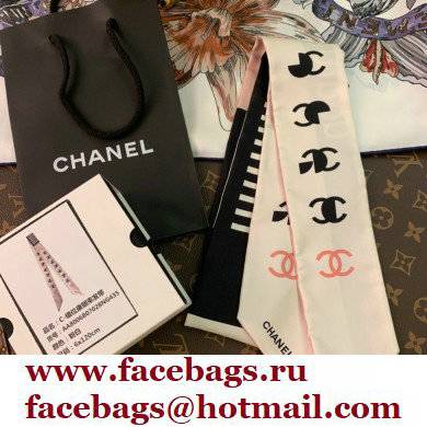 Chanel Silk Twill Slim Bandeau Scarf 9x100cm 01 2022 - Click Image to Close