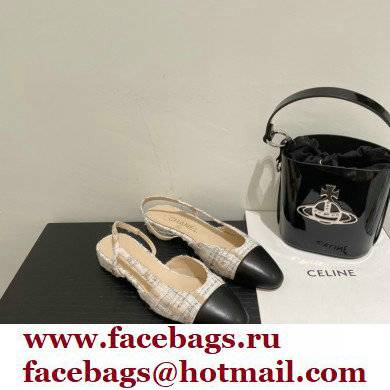 Chanel Slingbacks G31319 Tweed Beige/Black 2022