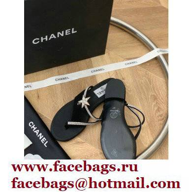 Chanel Suede Calfskin and Strass Star Mules G38758 Black 2022 - Click Image to Close