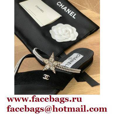 Chanel Suede Calfskin and Strass Star Mules G38758 Black 2022