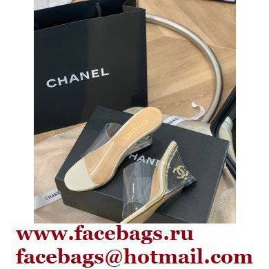 Chanel Transparent PVC Wedge Mules White 2022 - Click Image to Close