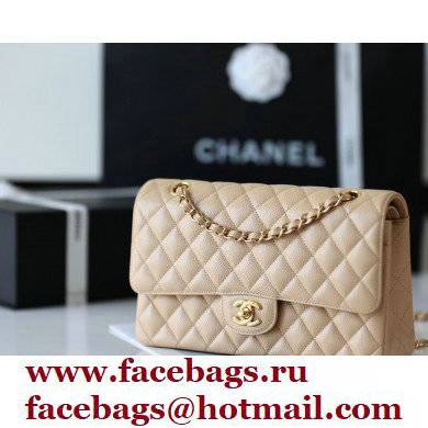 Chanel top Quality Medium Classic Flap Bag 1112 in Caviar Leather beige with gold Hardware - Click Image to Close