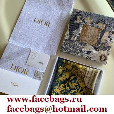 DIOR Black Silk Twill La Papesse Square Scarf 2022