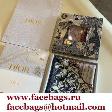 DIOR Blue Silk Twill La Papesse Square Scarf 2022 DIOR Blue Silk Twill La Papesse Square Scarf 2022