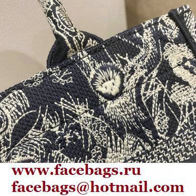 DIOR Blue Toile de Jouy Reverse Embroidery NEW SMALL BOOK TOTE BAG 2022 DIOR Blue Toile de Jouy Reverse Embroidery NEW SMALL BOOK TOTE BAG 2022