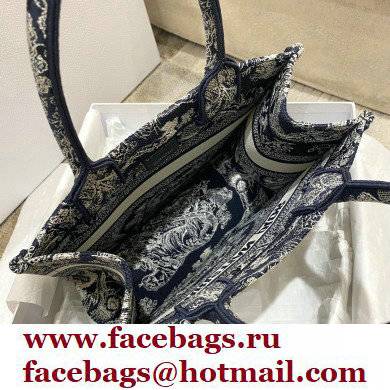 DIOR Blue Toile de Jouy Reverse Embroidery NEW SMALL BOOK TOTE BAG 2022 - Click Image to Close