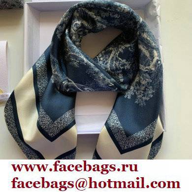 DIOR Toile de Jouy Sauvage Square Scarf navy blue 2022