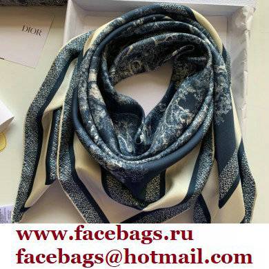 DIOR Toile de Jouy Sauvage Square Scarf navy blue 2022