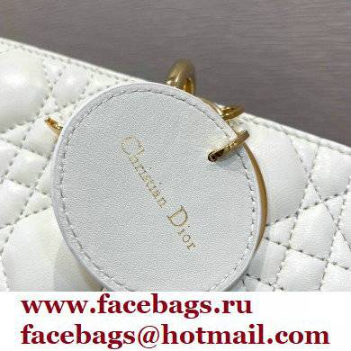DIOR WHITE SHEEPSKIN LADY D-JOY BAG WITH GOLD HARDWARE - Click Image to Close