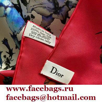 DIOR red Silk Twill D-Millefiori Square Scarf2022 - Click Image to Close