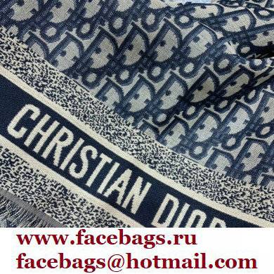 Dior Cashmere and Linen Oblique Shawl blue 2022 - Click Image to Close