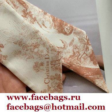 Dior Ivory and pink Silk Twill Toile de Jouy Sauvage Mitzah Scarf 2022 - Click Image to Close