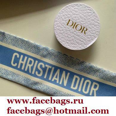 Dior blue Des Vents and White Silk Twill 30 Montaigne Mitzah Scarf 2022 - Click Image to Close