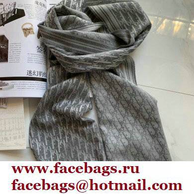 Dior men's Cashmere oblique scarf gray 2022 - Click Image to Close