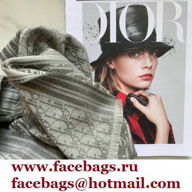 Dior men's Cashmere oblique scarf gray 2022
