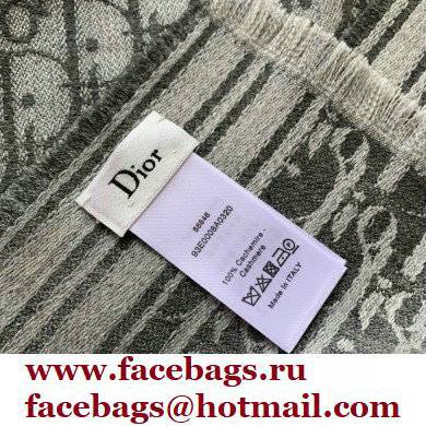 Dior men's Cashmere oblique scarf gray 2022 - Click Image to Close