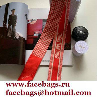 Dior red Des Vents and White Silk Twill 30 Montaigne Mitzah Scarf 2022 - Click Image to Close