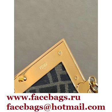 Fendi First Small Suede Bag Gray with Karligraphy Embroidery 2022