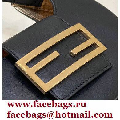 Fendi leather Cookie Mini Hobo Bag Black 2022