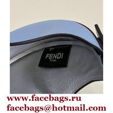 Fendi leather Cookie Mini Hobo Bag Light Blue 2022