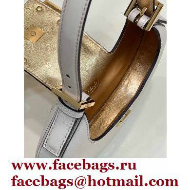 Fendi leather Cookie Mini Hobo Bag White 2022