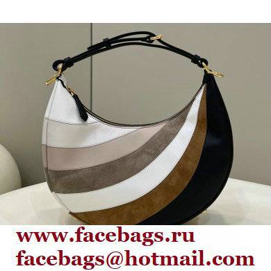 Fendi leather Fendigraphy Small Hobo Bag with beige and brown inlay 2022