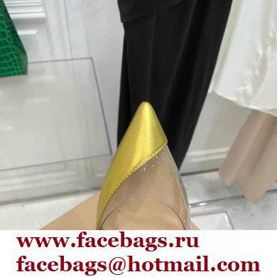 Gianvito Rossi Heel 10.5cm PLEXI PVC and Patent leather Slingback Pumps Gold 2022