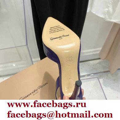 Gianvito Rossi Heel 10.5cm PLEXI PVC and Patent leather Slingback Pumps Purple 2022