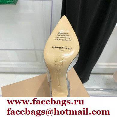 Gianvito Rossi Heel 10.5cm PLEXI PVC and Patent leather Slingback Pumps Silver 2022
