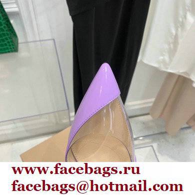 Gianvito Rossi Heel 10.5cm PLEXI PVC and Patent leather Slingback Pumps Violet 2022 - Click Image to Close