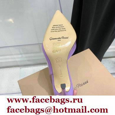 Gianvito Rossi Heel 10.5cm PLEXI PVC and Patent leather Slingback Pumps Violet 2022