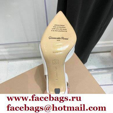 Gianvito Rossi Heel 10.5cm PLEXI PVC and Patent leather Slingback Pumps White 2022