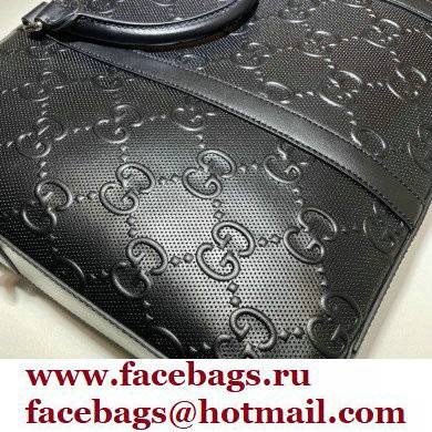 Gucci GG embossed briefcase bag 658573 Black 2022