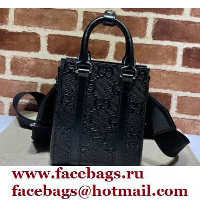 Gucci GG embossed mini tote bag 696010 Black 2022