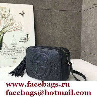 Gucci Soho Small Leather Disco Bag 308364 Dark Blue - Click Image to Close
