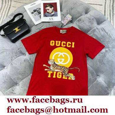 Gucci Tiger Interlocking G T-shirt RED 2022 - Click Image to Close