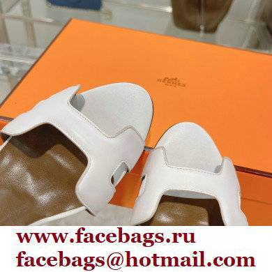 HERMES 7CM Eternite SANDALS IN BOX LEATHER WHITE - Click Image to Close