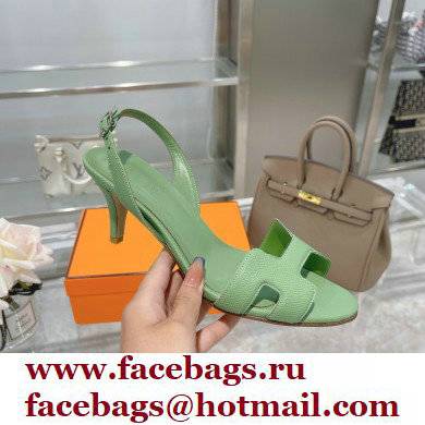 HERMES 7CM Eternite SANDALS IN EPSOM LEATHER green - Click Image to Close