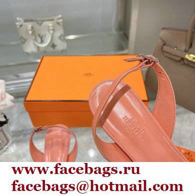 HERMES 7CM Eternite SANDALS IN EPSOM LEATHER pink - Click Image to Close