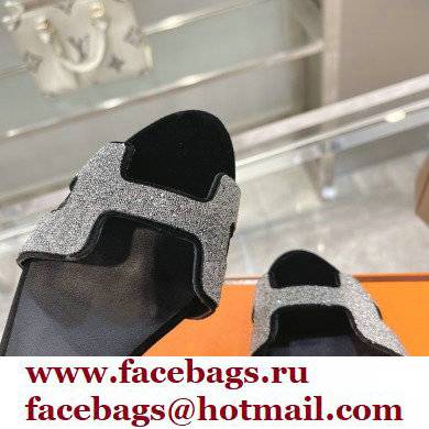 HERMES 7CM Eternite SANDALS IN EPSOM LEATHER silver crystals - Click Image to Close