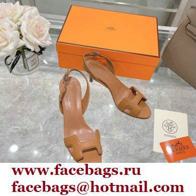 HERMES 7CM Eternite SANDALS IN EPSOM LEATHER tan - Click Image to Close