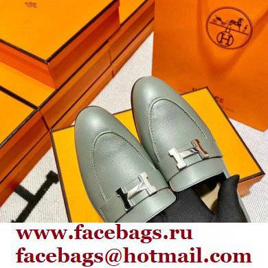 Hermes Leather royal Loafers gray