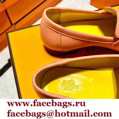 Hermes Leather royal Loafers with fringe pink/yellow